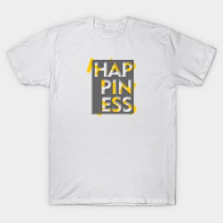 3d effect scrambled letter of happiness T-Shirt